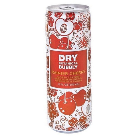 Dry Botanical Bubbly, Sparkling Beverage Rainier Cherry, 12 Oz X 4 Count (Case Of 6) Dry Botanical Bubbly
