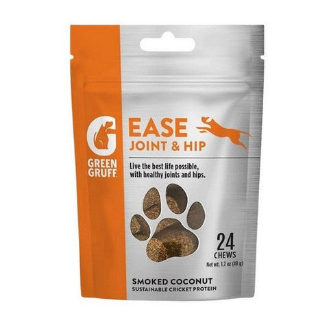 Green Gruff, Ease Hip and Joint Soft Chew Dog Supplement, 24 Count (Case Of 6) Green Gruff