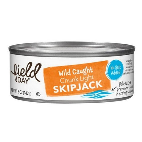 Field Day, Wild Caught Skipjack No Salt Chunk Light Tuna, 5 Oz (Case Of 12)