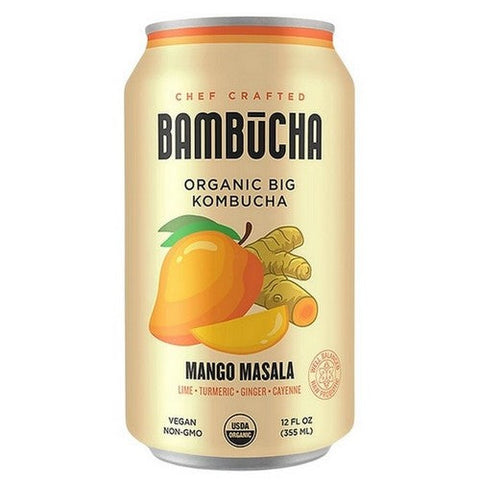 Bambucha Kombucha, Mango Masala Organic Big, 12 Oz (Case Of 12) Bambucha Kombucha