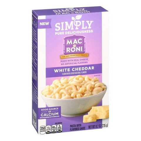 Simply Mac A Roni, Macroni White Cheddar Pasta With Flavored Sauce, 8.2 Oz (Case Of 12) Simply Mac A Roni