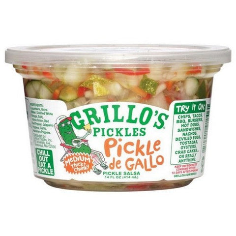 Grillo's Pickles, Pickle Di Gallo Mild Pickle Salsa, 14 Oz (Case Of 6) Grillo's Pickles