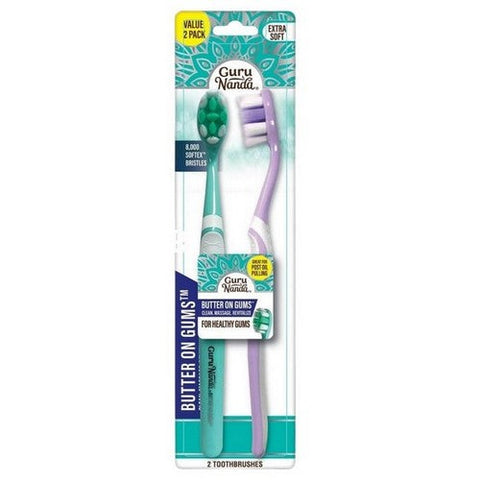 Gurunanda, Butter On Gum Toothbrush, 2 Count (Case Of 6) Gurunanda