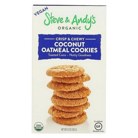 Steve And Andy's, Organic Vegan Oatmeal Coconut Cookies, 6.3 Oz (Case Of 6) Steve And Andy's