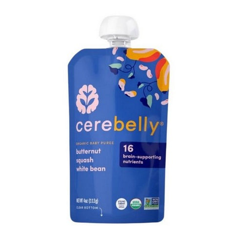 Cerebelly, Organic Baby Puree Butternut Squash White Bean, 4 Oz (Case Of 6) Cerebelly