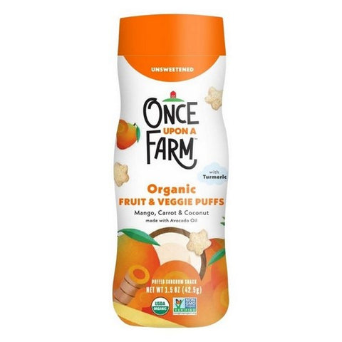 Once Upon A Farm, Organic Puffs Mango Carrot And Coconut, 1.5 Oz (Case Of 6) Once Upon A Farm