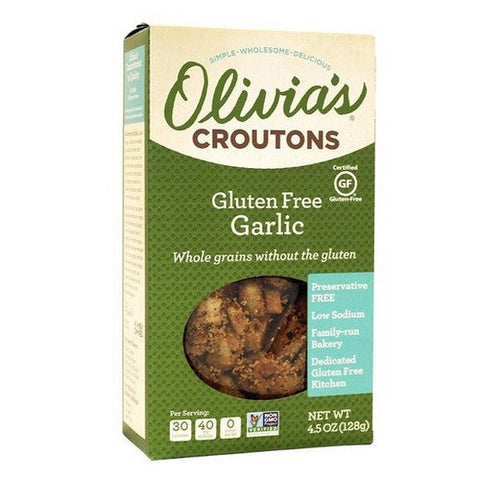Olivias Croutons, Garlic Croutons, 4.5 Oz (Case Of 6) Olivias Croutons