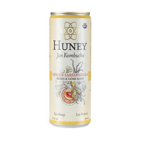 Huney Jun, Ginger Sarsaparilla Reishi And Lions Mane Organic Kombucha, 12 Oz (Case Of 6) Huney Jun