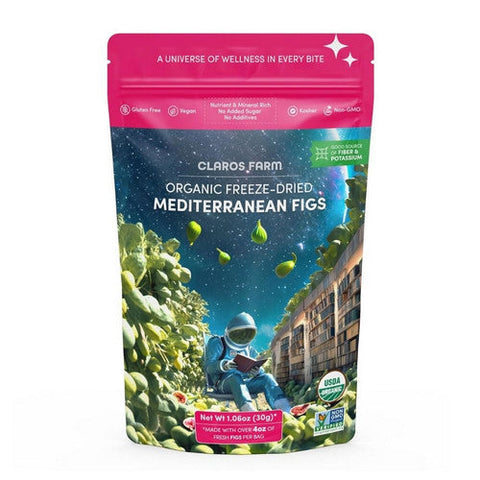 Claros Farm, Organic Freeze Dried Mediterranean Figs, 1.06 Oz (Case Of 10) Claros Farm