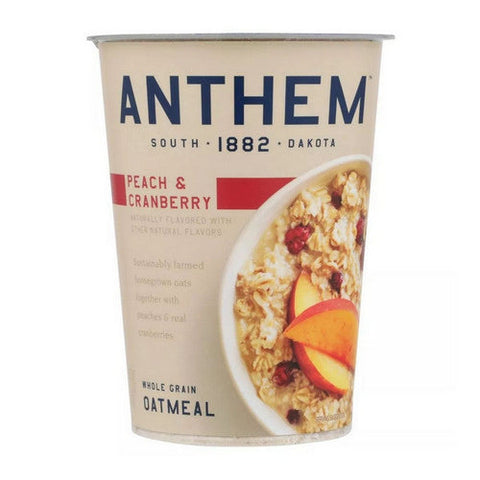 Anthem, Anthem Oatmeal Cup Whole Grain Peach And Cranberry, 3.25 Oz (Case Of 6) Anthem