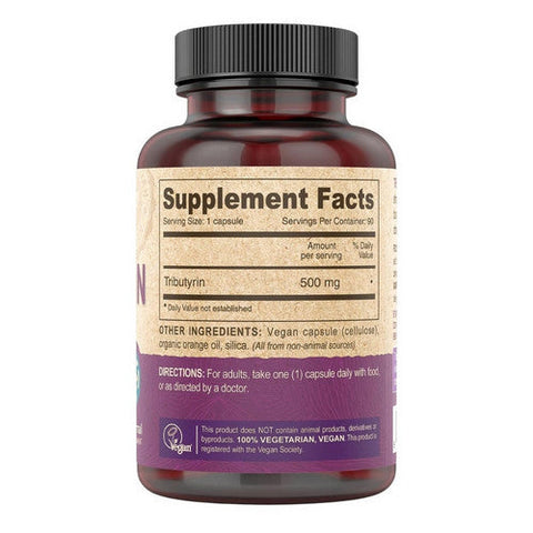 Deva Vegan Vitamins, Vegan Tributyrin, 500 Mg, 90 Veg Caps