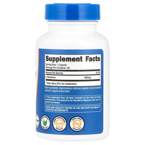 Nutricost, L-Glutamine Capsules, 800 Mg, 30 Count Nutricost