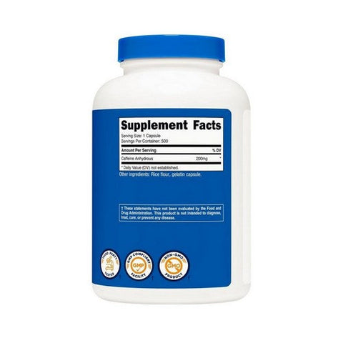 Nutricost, Caffeine Capsules, 200 Mg, 500  Count Nutricost