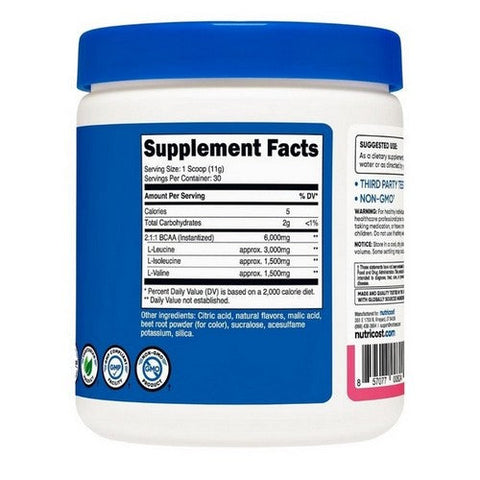 Nutricost, BCAA Powder Raspberry Lemonade, 30 Serving Nutricost