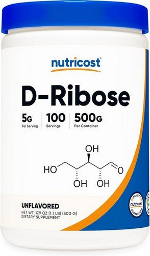 Nutricost, D-Ribose Powder, 500 Grams Nutricost