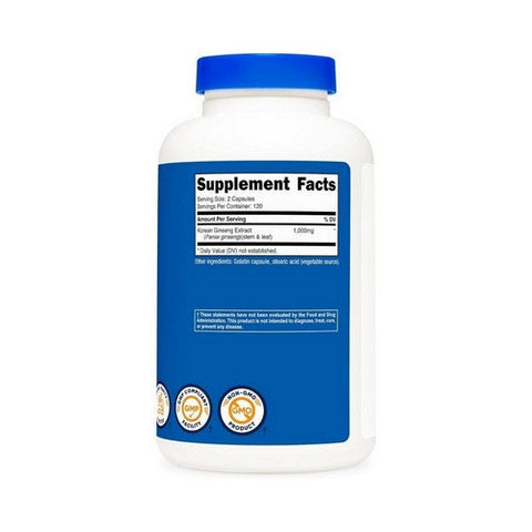Nutricost, Korean Panax Ginseng, 1000 Mg, 240 Caps Nutricost