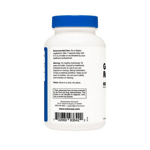 Nutricost, Goldenseal Root Capsules, 600 Mg, 120 Count Nutricost