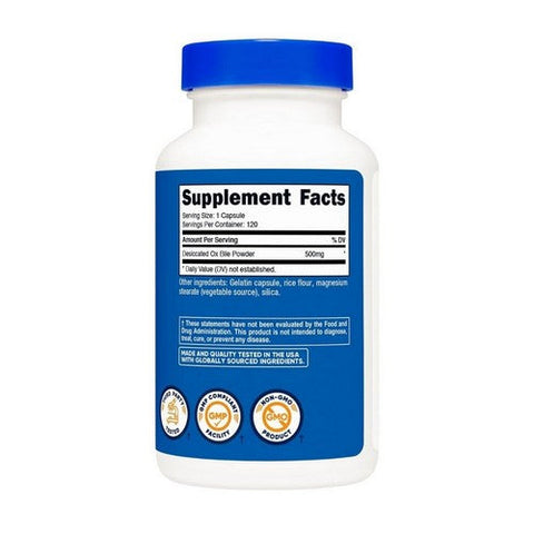 Nutricost, Ox Bile Capsules, 500 Mg, 120 Count Nutricost
