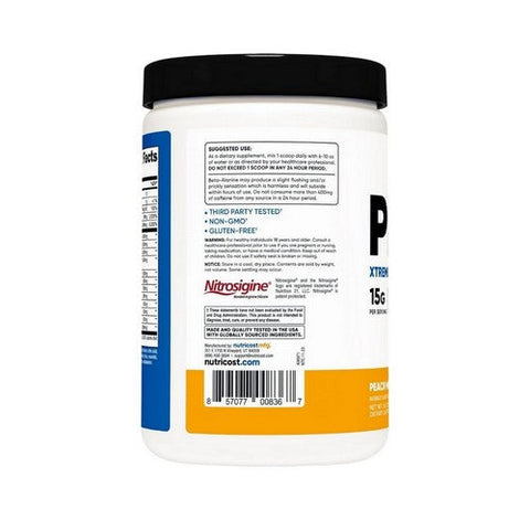 Nutricost, Performance Pre-X Xtreme Pre-Workout Complex Peach Mango, 450 Grams Nutricost