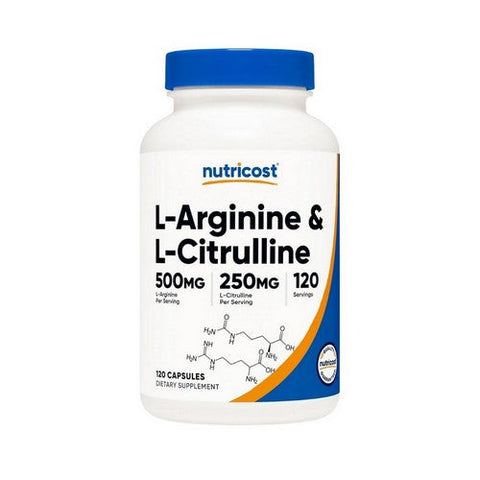 Nutricost, L-Arginine And L-Citrulline, 750 Mg, 120 Caps Nutricost