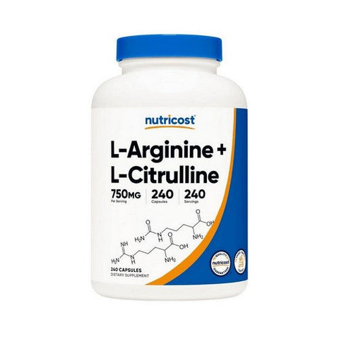 Nutricost, L-Arginine And L-Citrulline, 750 Mg, 240 Caps Nutricost