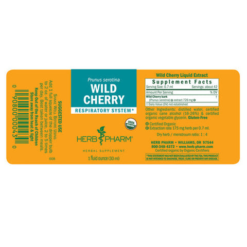 Herb Pharm, Wild Cherry Extract, 1 Oz Herb Pharm