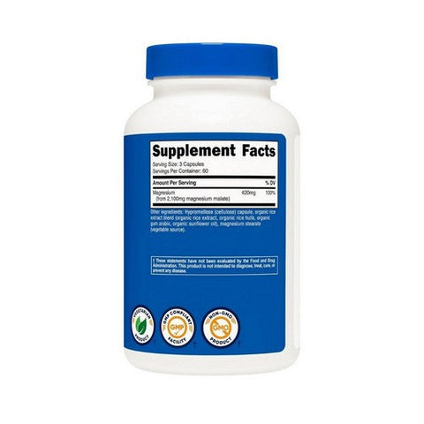 Nutricost, Magnesium Malate, 2100 Mg, 180 Caps Nutricost