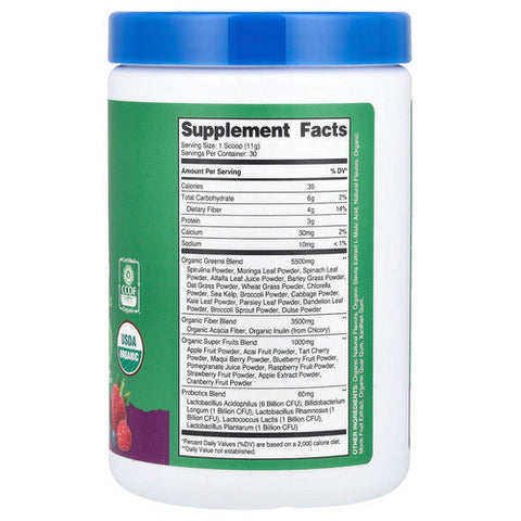 Nutricost, Super Greens Powder Mixed Berry Organic, 30 Serving Nutricost