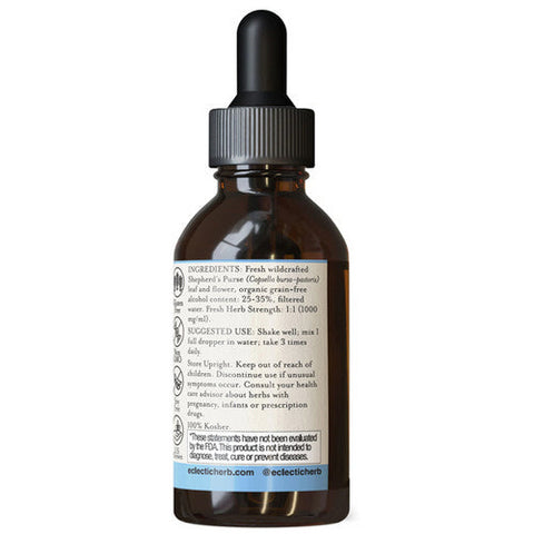 Eclectic Herb, Shepherd's Purse, 2 Oz with Alcohol Eclectic Herb