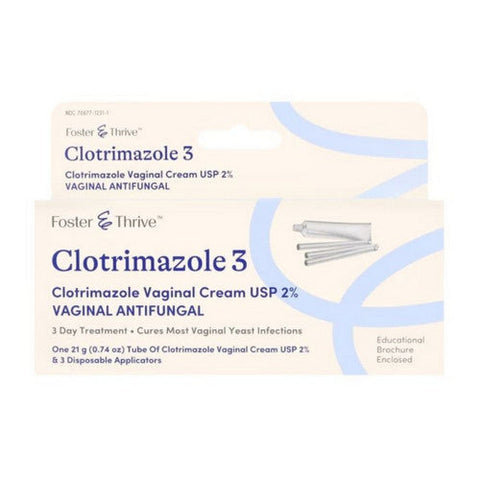 Foster And Thrive, Clotrimazole 3 Vaginal Cream USP 2%, 0.74 Oz Foster And Thrive