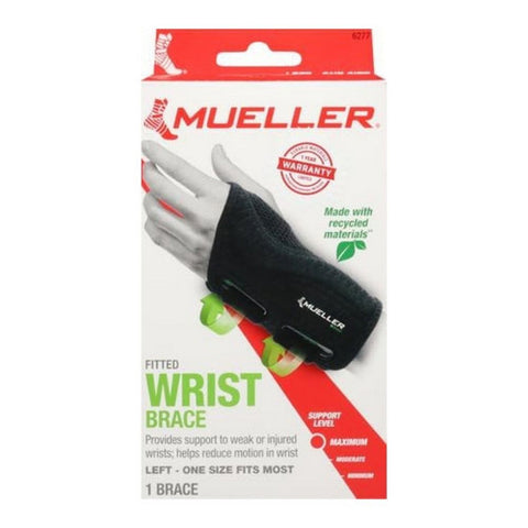Mueller, Wrist Brace Green Fitted Left One Size, 1 Count Mueller