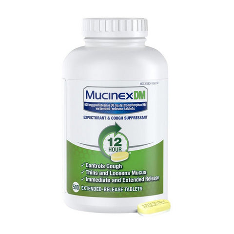 Mucinex, Mucinex DM Expectorant And Cough Suppressant 12 Hour, 500 Tablets Mucinex