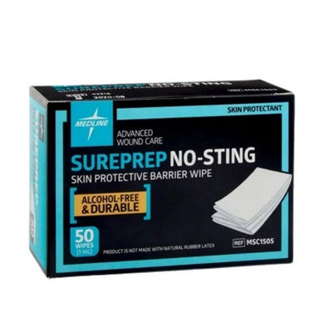 Medline, Sureprep No-Sting Wipe Protectant Skin, 50 Count Medline