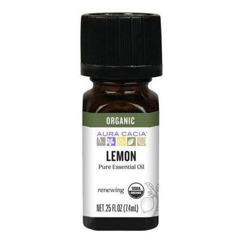 Aura Cacia, Aura Cacia Organic Lemon Essential Oil, 0.25 Oz Aura Cacia