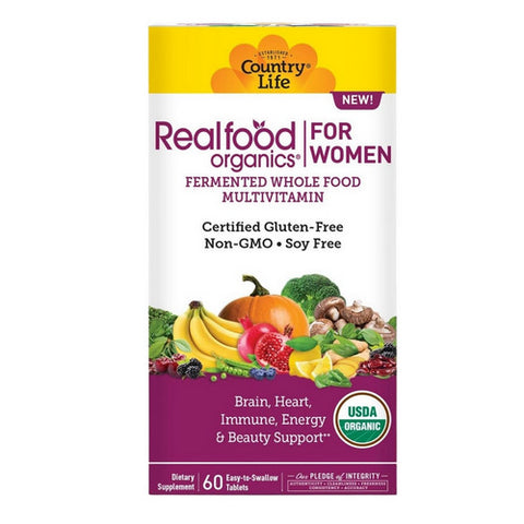 Country Life, Organic Real Food Multivitamin For Women, 60 Tablets Country Life