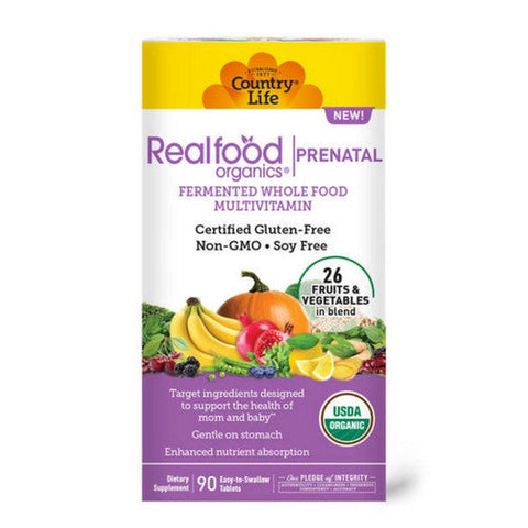 Country Life, Realfood Organics Prenatal Daily Nutrition, 90 Tablets Country Life