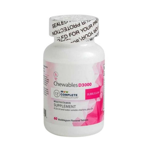 Formulation Chewable D3000 Multivitamin Bubble Gum 60 Tabs by MVW Complete