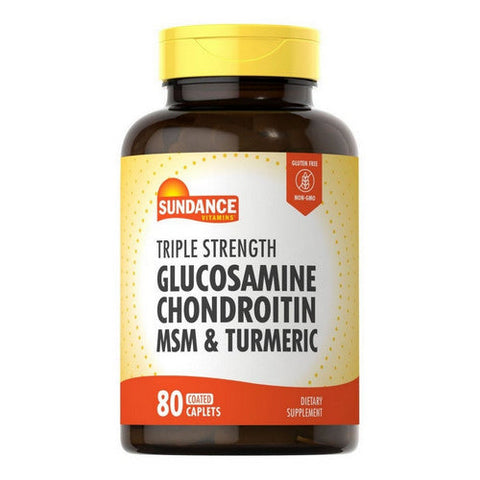Sundance, Glucosamine Chondroitin Msm & Turmeric Coated Caplets Triple Strength, 80 Caps Sundance