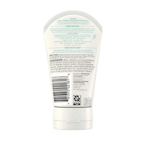 Aveeno, Calm And Restore Nourishing PHA Exfoliating Facial Cleanser Face Wash, 4 Oz Aveeno