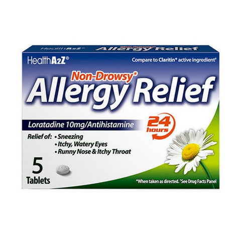 Health A2Z, Allergy Relief Loratadine, 10 Mg, 5 Tabs Health A2Z