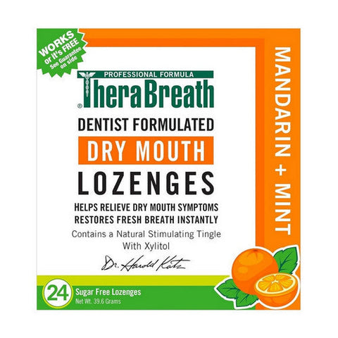 Therabreath, Dry Mouth Lozenges Mandarin + Mint, 24 Count Therabreath