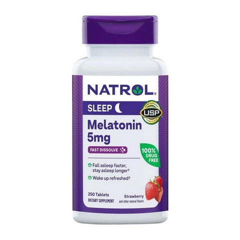 Natrol, Melatonin Fast Dissolve Strawberry Flavor, 5 Mg, 250 Tabs Natrol