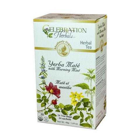 Celebration Herbals, Organic Yerba Mate With Mint Tea, 24 Bags Celebration Herbals