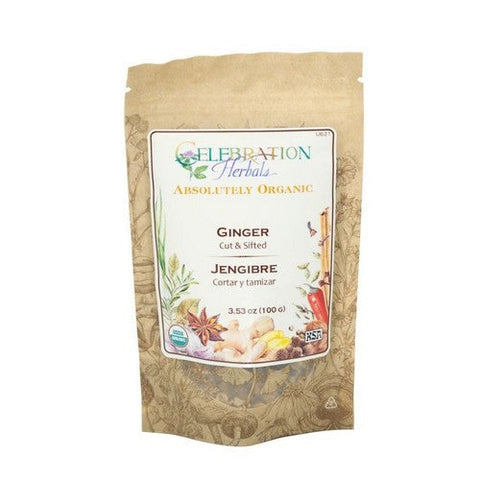 Celebration Herbals, Organic Ginger Root Cut And Shifted, 16 Oz Celebration Herbals