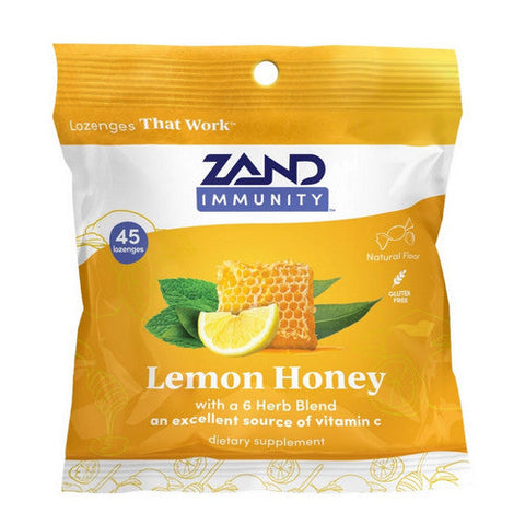 Zand, Lemon Honey Lozenges, 45 Count Zand