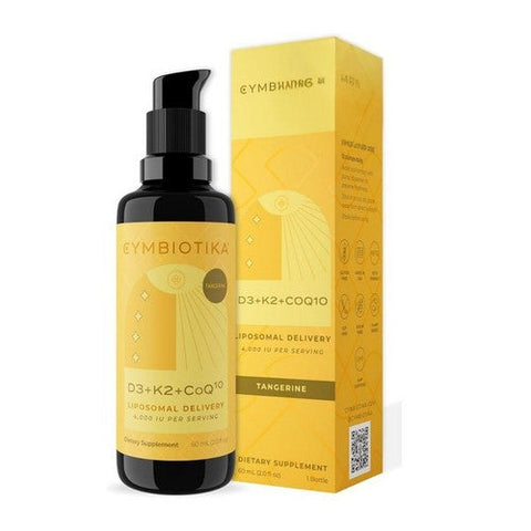 Vitamin D3 Plus K2 + CoQ10 Tangerine 2 Oz by Cymbiotika