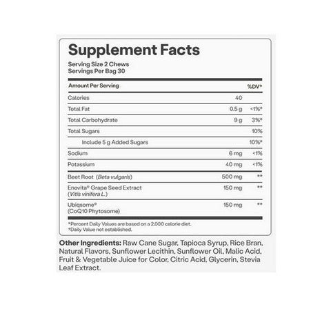 Humann, SuperBeets Heart Chews Advanced With CoQ10 Acai Berry, 60 Count Humann