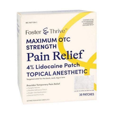 Foster And Thrive, Lidocaine Pain Relief Patch, 30 Each