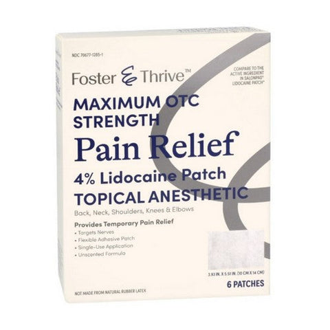Foster And Thrive, Lidocaine Pain Relief Patch, 6 Each