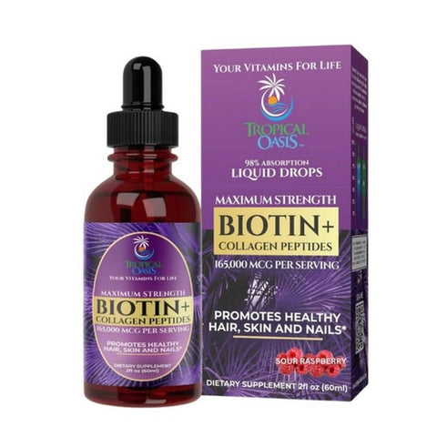 Biotin And Collagen Peptide Drops 2 Oz by Tropical Oasis